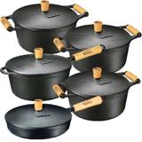 Conjunto Jogo com 5 Peças Caçarolas Mais Frigideira De Ferro - Panela Mineira
