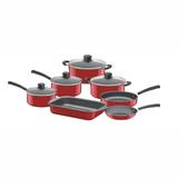 Conjunto Jogo Panelas 7pcs Antiaderente Tramontina Versalhes Vermelho