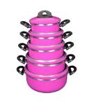 Conjunto Jogo Panelas Laredu Caçarolas 5 Pçs Alumínio Rosa