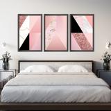 Conjunto Kit 3 Quadros 60x120cm Escandinavo Gefion Com Vidro e Moldura Preta - Oppen House Quadros Decorativos