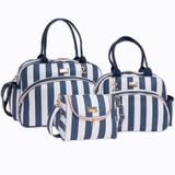Conjunto Kit Bolsa Maternidade Luxo Elegance Azul Marinho 03 Peças - Sônia enxovais