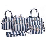 Conjunto Kit Bolsa Maternidade Luxo Elegance Azul Marinho 05 Peças - Sônia enxovais