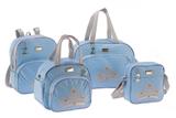 Conjunto Kit de Bolsa Maternidade Bebê Menino Coroa Alteza Azul 04 Peças - Sônia enxovais