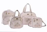 Conjunto Kit de Bolsa Maternidade Bebê Menino Coroa Alteza Palha 04 Peças - Sônia enxovais