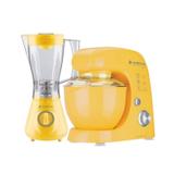 Conjunto Liquidificador e Batedeira Colors 127V Cadence Amarelo