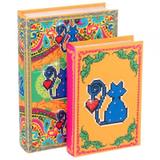 Conjunto Livro Caixa Amor de Pixel Gato c/2 Exclusivo Trevisan Concept 30cm x 20cm x 6cm