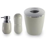 Conjunto Lixeira 5 L C/ Porta Escova Sabonete Líquido - Bege - Ou