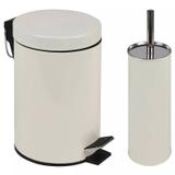 Conjunto Lixeira Inox Àgata Mor 3.L Bege