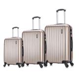 Conjunto malas de viagem londres, 3 peças, em abs - dourado - Travelmax