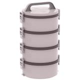 Conjunto Marmitex Termoprato 4 Peças Bege Tekcor Soprano