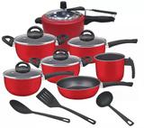 Conjunto Marpal Vermelho 10 peças com panela de pressão