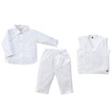 Conjunto Masculino Batizado - Calça, Colete e Camisa - Branco - Tilly Baby