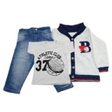 Conjunto Masculino Jeans com Casaco de Moleton - Brokinha