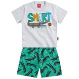 Conjunto Menino Jacaré Esperto Cinza - Kyly