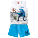 Conjunto Menino Rugido Jurassico Branco - Kyly
