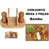 Conjunto Mesa 3 Pecas com Porta Guardanapos + Saleiro +paliteiro mor