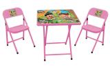 Conjunto Mesa C/ 2 Cadeiras em Aço Infantil Sapeca Música Rosa Bebê Metalmix
