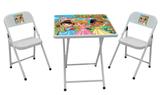 Conjunto Mesa C/ 2 Cadeiras em Aço Infantil Sapeca Princesas Branco Metalmix