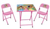 Conjunto Mesa C/ 2 Cadeiras em Aço Infantil Sapeca Princesas Rosa Bebê Metalmix