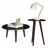Conjunto Mesa de Centro e Apoio Brilhante - Preto Fosco - Móveis Bechara - Rpm móveis
