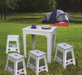 Conjunto Mesa e 4 Banqueta Adulto Dobravel Antares