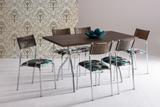 Conjunto mesa tampo MDF 1,50 x 0,80 e 6 cadeiras Flavia com cadeira Suzana Muller - Móveis muller