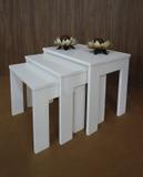 Conjunto Mesas Ninho Lateral de Apoio Centro Laqueada - Branco - Formalivre