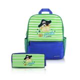 Conjunto Mochila e Estojo Pequeninos Azul Pirata Jacki Design