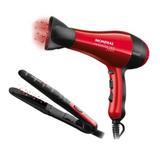 Conjunto Mondial Especial Beauty Infinity Kt-44- Secador + Prancha Alisadora - Vermelho - 110v