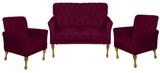 Conjunto Namoradeira Sofá Poltrona + 02 Poltronas Bia - Sued Marsala - Nanda decor