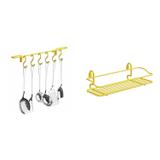 Conjunto Organizador Parede e Barra com 6 Ganchos MadeiraMadeira 424460 - Domo house