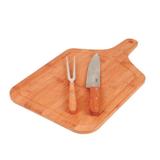 Conjunto p/ Churrasco Bambu 3Pçs Tábua C/Alça 3360 Mor