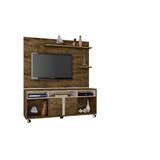 Conjunto Painel TV com Rack Caribe Madeira Rustica / Vanilla - Moveis bechara