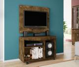 Conjunto Painel TV com Rack Cor Madeira Rustica - Moveis bechara