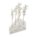 Conjunto Palitos para Petisco Mouse com Base em Forma de Queijo 5,8cmx3,6cmx8,6cm de Zinco Rojemac Prata