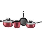 Conjunto Panela Antiaderente 4 peças MTA Cristal Cereja
