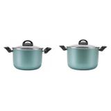 Conjunto Panela com Tampa 7L e Panela com Tampa 4,2L MadeiraMadeira Verde - Brinox