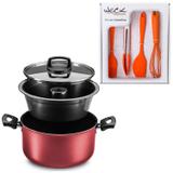 Conjunto Panela Pudim com Utensílios Cozinha Laranja Weck - Mta