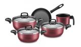 Conjunto Panelas 5 Peças Supra Antiaderente Cereja - Mta