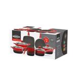 Conjunto Panelas 7 Peças Ceramic Life Smart Brinox Vermelho