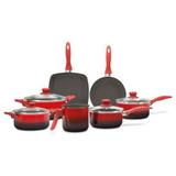 Conjunto Panelas Alumínio 7 peças Brinox Ceramic Life Smart Vermelho