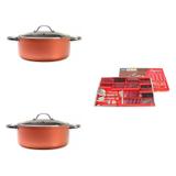 Conjunto Panelas Avulsas com Tampa 3,7L, 4,7L e Faqueiro 90 Peças MadeiraMadeira 426792 Cromado/Laranja - Brinox