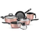 Conjunto Panelas Madri 5 peças Tampa de Vidro MTA - Cor: ROSE