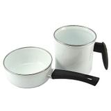 Conjunto Papeiro e Leiteira Branco Metallouça