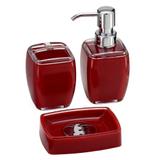 Conjunto para Banheiro 3 peças Vermelho Lux - Espressione