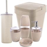 Conjunto Para Banheiro Lixeira 5 Litros Escova Sanitária Eco Marfim - Ou