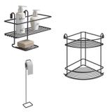 Conjunto para Banheiro MadeiraMadeira com 2 Suportes de Parede e Papeleira 424605 - Domo house