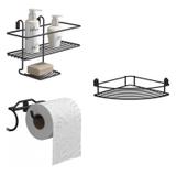 Conjunto para Banheiro MadeiraMadeira com 2 Suportes para Parede e Papeleira 424606 - Domo house