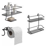 Conjunto para Banheiro MadeiraMadeira com 2 Suportes para Parede e Papeleira 424607 - Domo house