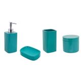 Conjunto para Banheiro Radiance 4 Peças Turquesa Harman - Art home